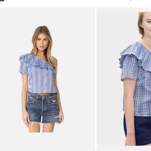 Splendid chAmbray one shoulder summer top in size XS